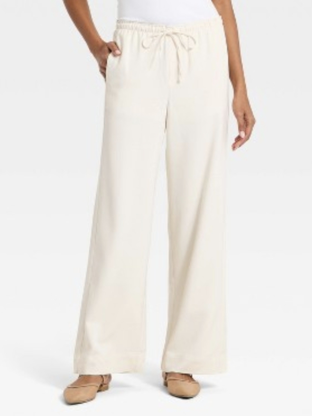 a new day Cream Casual Straight-Leg Pants - Picture 1 of 13